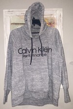 CALVIN KLEIN Womens Logo Fleece Pullover Hoodie Sweatshirt Size Medium