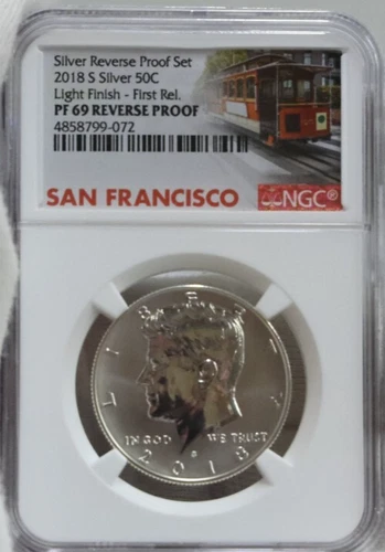 2018 S Silver 50c Light Finish-First Rel. PF69 Rev Proof NGC