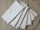 7 Cloth Napkins White Vintage Dinner Party Table Setting Silverware