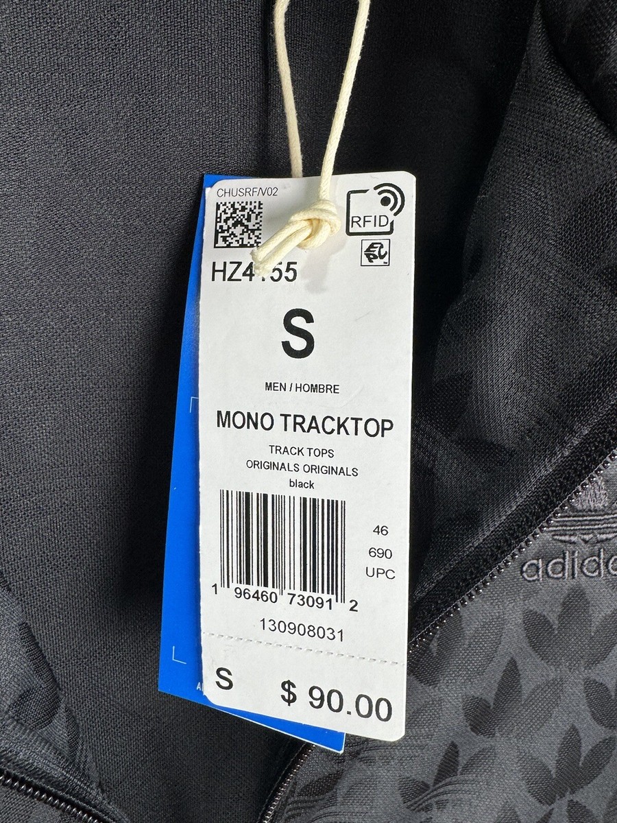 Adidas Monogram Full-zip MONO Track Top Black HZ4155 Mens Adidas Monogram Full-zip MONO Track Top Black HZ4155 Mens