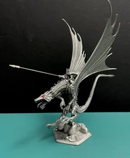 TSR Partha Pewter Dragonlance Red Dragon Krynn Rider Figurine OOP LOTR GOT AD&D