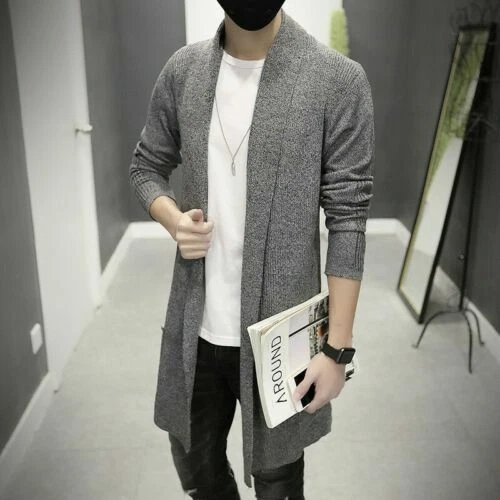 Mens long hotsell open front cardigan