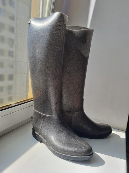 Women Meduse High Boots Charcoal Rubber 39