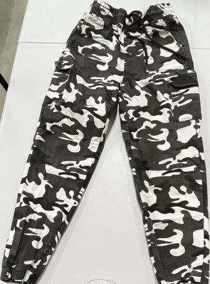 Blue Savvy Boys Camouflage Cargo Pants Elastic Waist Pockets Blended Fabric