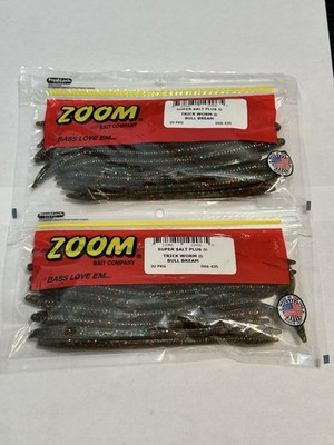 Lot of 2  Zoom Trick Worm 6.5'' 20 Pack  Bull Bream