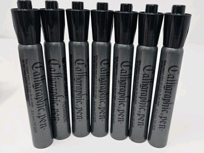 #ad #ad 7 Vintage Sanford Calligraphic Pen 5.0mm Broad Chisel Tip Smelly Marker WORKS $69.95