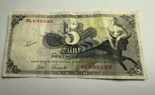 Consort of Zeus GERMAN 5 MARK Banknote 1948 P13 Germany Currency Nude Post WW2