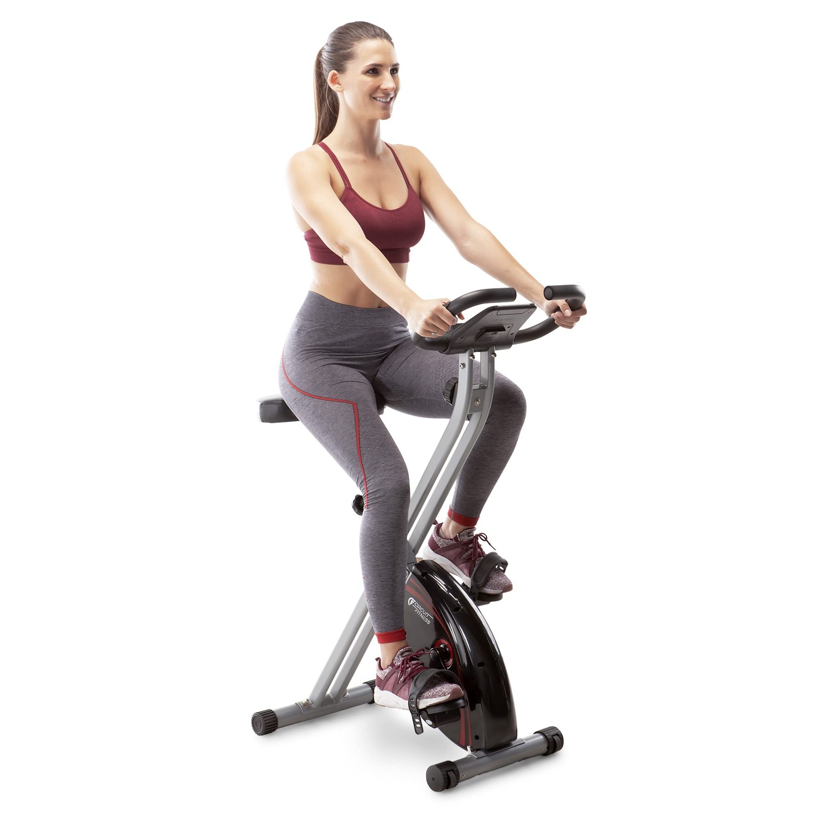 Foldable Upright Exercise Bike with Adjustable Resistance - Supports 250 LB - Circuit Fitness