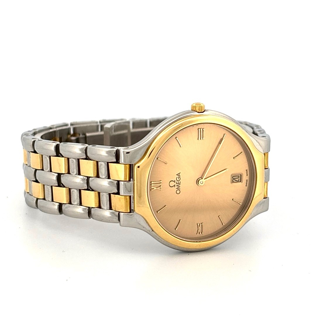 Watch Omega De Ville 32mm Stainless Quartz Two-Tone Dial Steel Gold - vintagewatches.pk