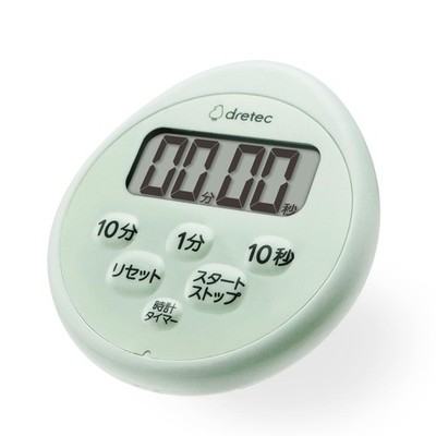 dretec Kitchen Timer Stop Watch Magnet Waterproof with Clock Green (Plain)