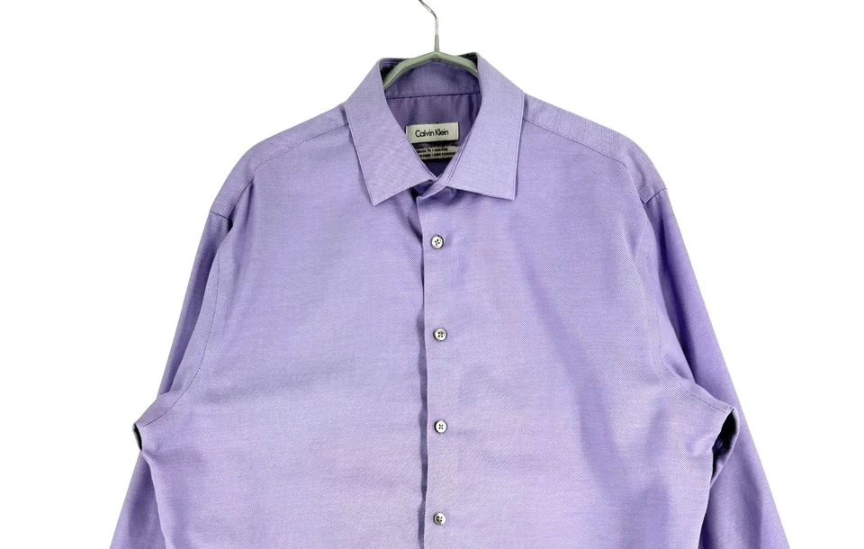 Camicia Classica Fit Non-Stropicciata Da Uomo Calvin Klein Taglia L - 34/35 - 16 - Immagine 3 di 4