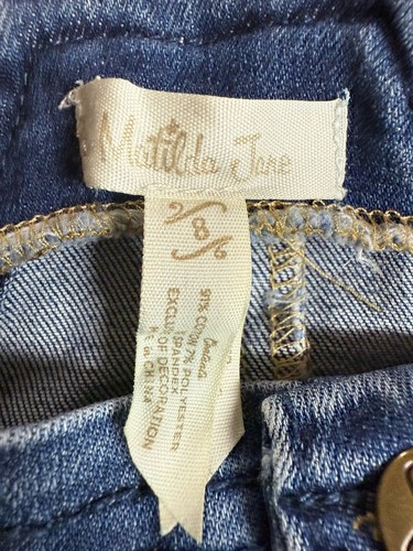 Matilda Jane Girls Sz Heart to Heart Harvest Straight Fit Sz 8 Denim Overalls - Picture 2 of 13