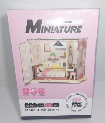 Miniature Bed Room Kit Dollhouse Kit  Mini House Brick Building Block Kit
