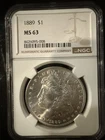 1889 Morgan Silver Dollar MS63 NGC Uncirculated Great Example