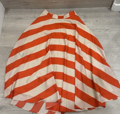 Anthropologie Mare Mare Ilsa striped midi skirt in orange and white