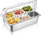 Countertop Food Serving Display Container 21 x 13 x 13'', Silver