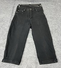 Jordache Black Denim Straight Jeans Dark Wash Zip Button Women Sz 5/6 RN9886