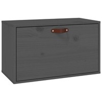 Wandschrank Grau 60X30X35 Cm Massivholz Kiefer HäNgeschrank Lowboard