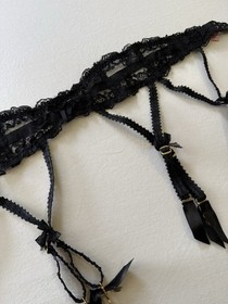 Agent Provocateur Black Suspenders Garter Belt Size 3