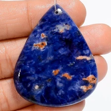 100% Natural Sodalite Pear Cabochon Drilled Gemstone 55 Ct. 42X34X5 mm A-33963