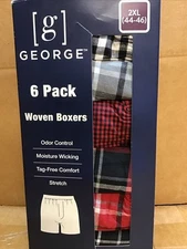 George Woven Boxers Mens 6 Pack Underwear R22