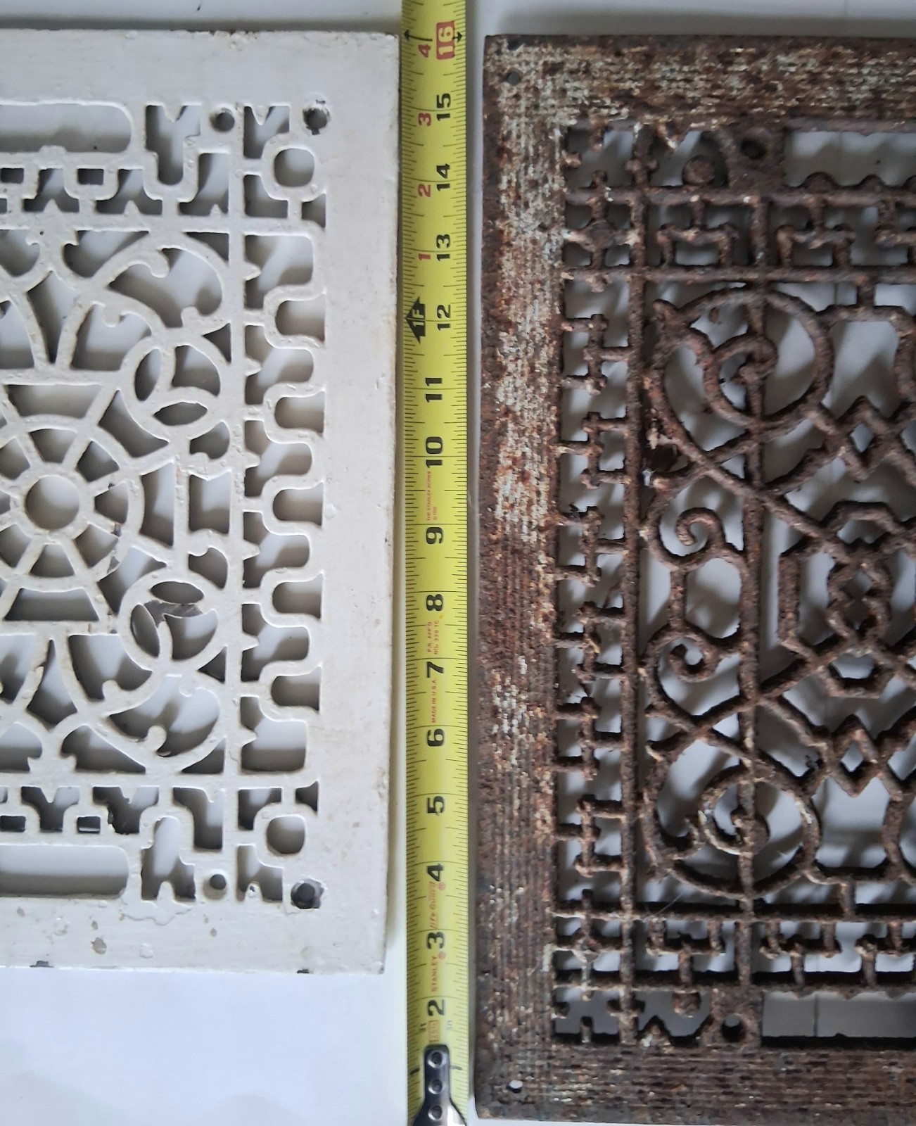 3 Different Size Antique Victorian Cold Air Return Heat Grate Cast Iron 