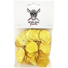 100 Live Action Role Playing Toy Shiny Gold Pirate Coins