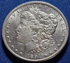 1891-CC Morgan Silver Dollar.  AU-UNC