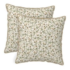Sage Green Beige Soft polyesterThrow Pillow 18" x 18" Pack of 2 Floral
