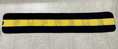 Foulard Supreme New York Polartec noir jaune FW18
