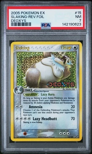 SLAKING REVERSE HOLO 15/107 DEOXYS POKEMON PSA 7