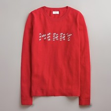J. Crew Women  s  Merry  Red Teddie Sweater Size Medium