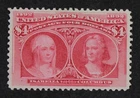 CKStamps: US Stamps Collection Scott#244 $4 Columbian Unused NG Tiny Thin