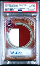 2022 Bowman University Inception Will Anderson Orange RC Patch Auto /25 PSA 10