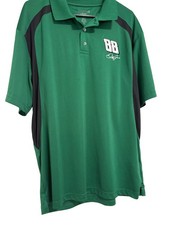 Nascar Polo Shirt Men's Green Dale Earnhardt Jr 88 LARGE EXCELLENT CONDITION