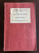 Uncorrected Proof All The Day Long Howard Spring Victorian Cornwall Manchester