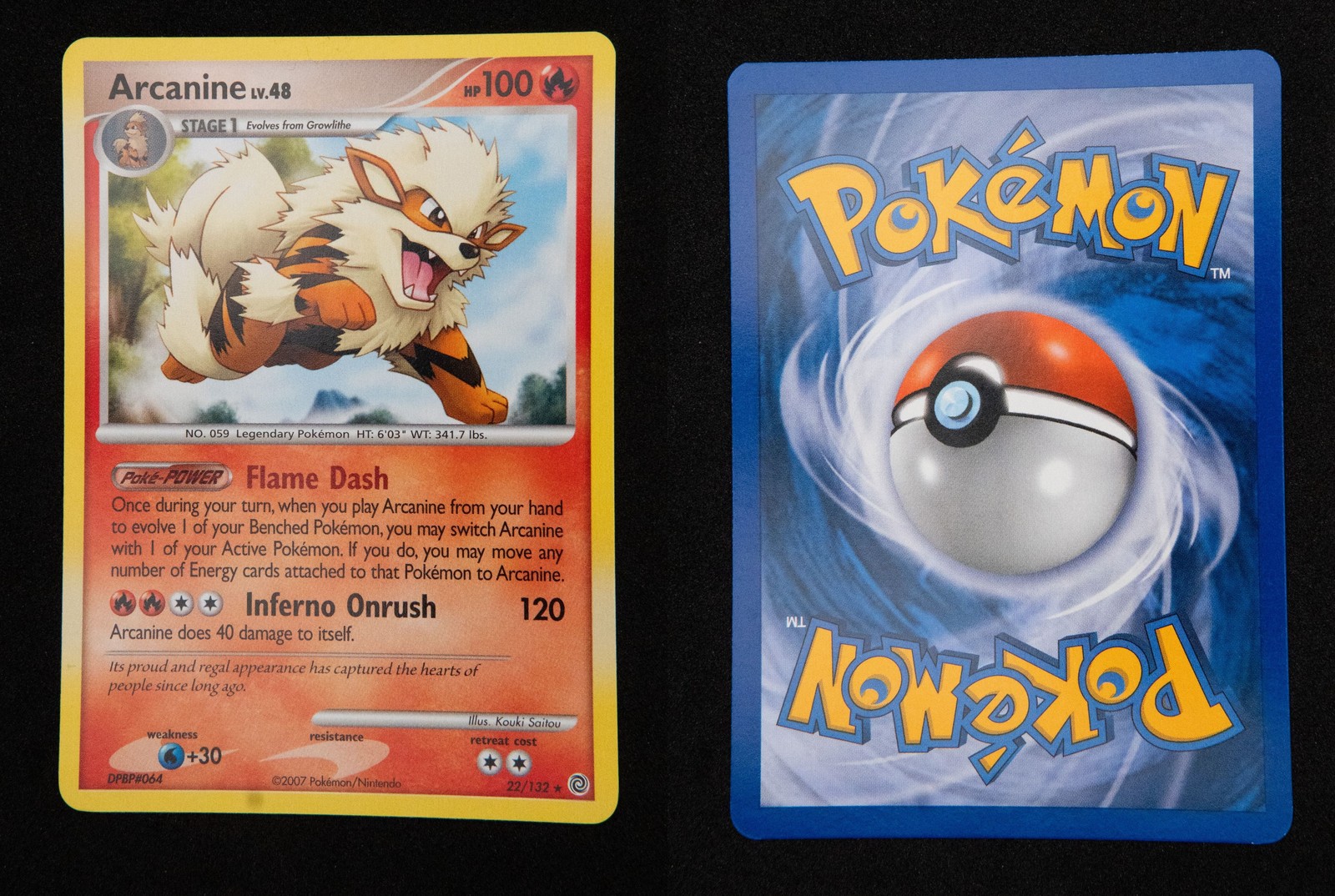 Arcanine 22/132 Rare Secret Wonders Pokemon 2007 Near Mint RB31