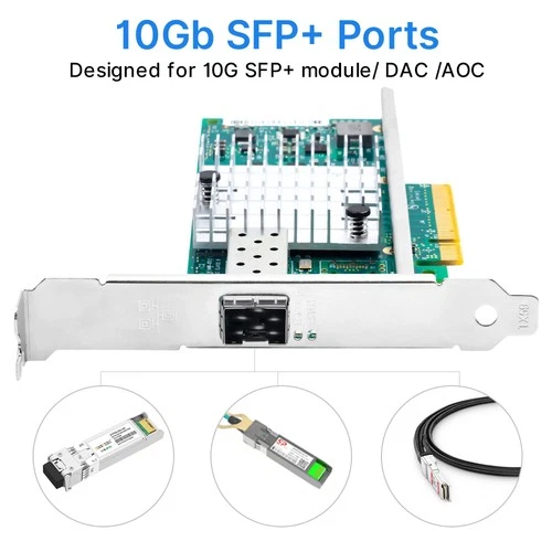 10G PCIE to J45 fiber optic 10G network card Intel 82599_PCIe8x 10G Lan CardX520