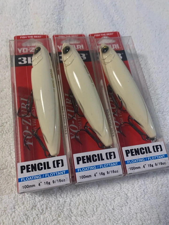 (LOTE DE 3) LÁPIZ YO-ZURI 3DB 100mm. 9/16 oz. NIP DE HUESO. YO ZURI YOZURI Foto 2 de 3