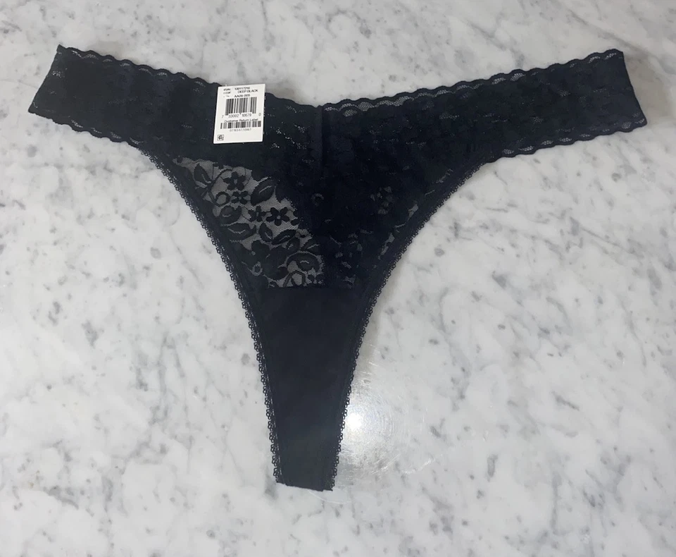 Flirtitude  XXL Thong Ambrielle INC Tiara Lot Black Cotton Lace - Image 4 of 4