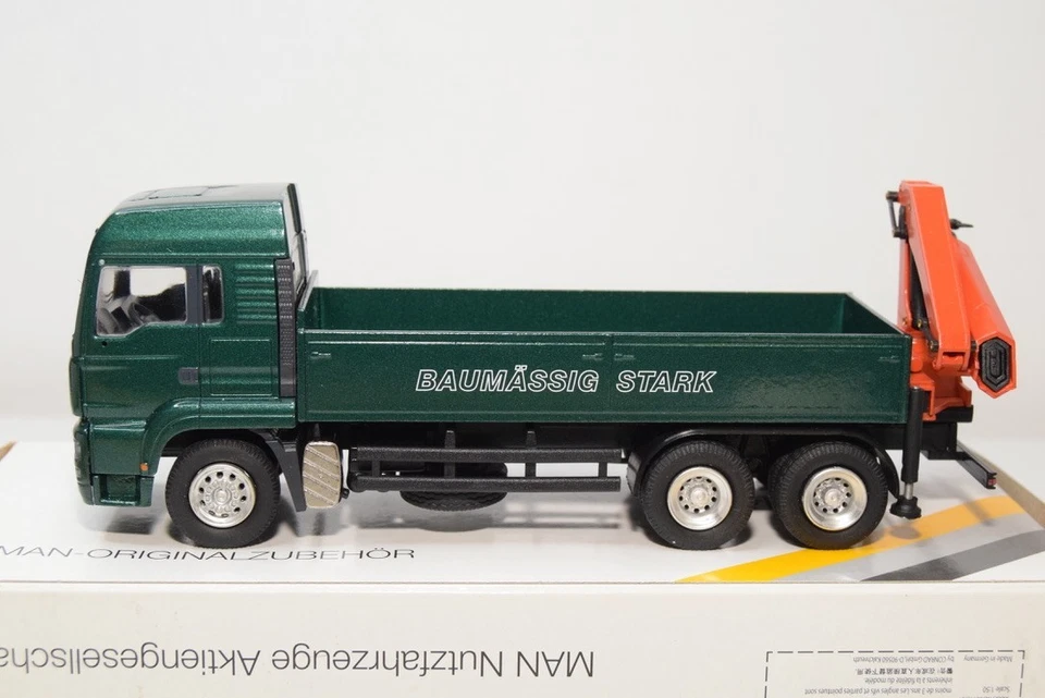 B71 1:50 CONRAD MAN M.A.N. TGA TG-A TRUCK WITH GRU BAUMASSIG GREEN NUOVO CON ... - Immagine 3 di 4