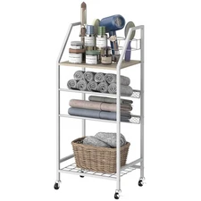 4 Tier Free Standing Towel Rack, Metal Floor Towel Holder for Bathroom, Pool ...