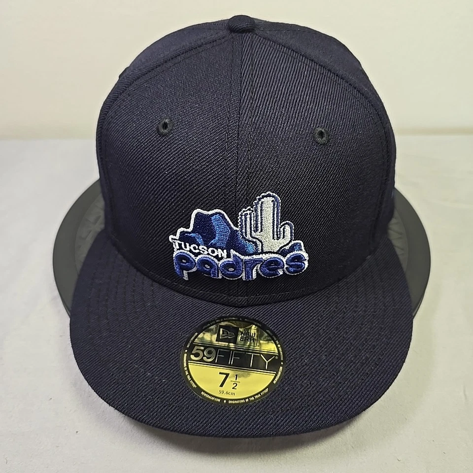 Sombrero ajustado Tucson Padres 59FIFTY - azul marino/gris - talla 7 1/2 (nuevo con etiquetas) - gorra 100 % lana Foto 3 de 4