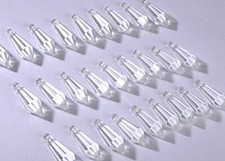 H D 50pcs 38mm Crystal Icicle Pendant Chandelier Prisms Drops Lamp Candle Hol...