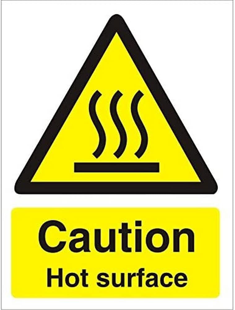 Знак Seco Осторожно, горячая поверхность, упаковка 50 x 75 мм из полужесткого пластика толщиной 5-1 мм