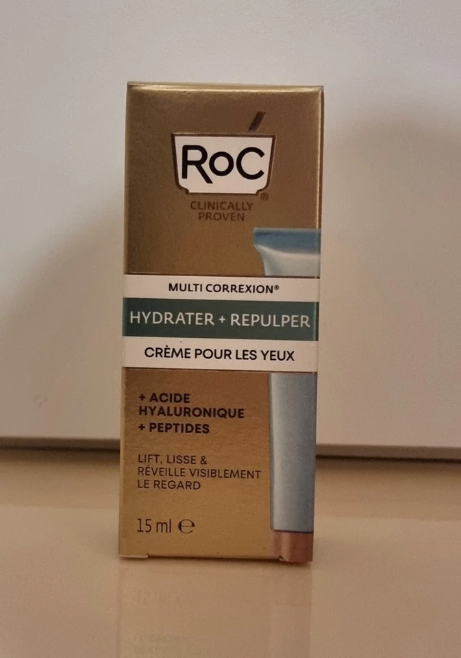 RoC Multi Correxion Hydrate + Plump Eye Cream 15ml with HA and Peptides NEW - Image 3 of 3