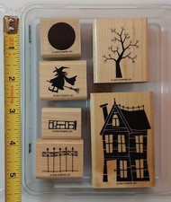 Stampin Up HOME IS WHERE THE HAUNT IS - Halloween, Spooky House, Moon  Witch.