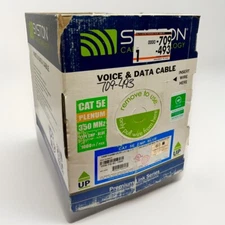 NEW Syston CAT5E 1000’ Blue Voice & Data Cable- Plenum 75C CMP 350 MHz 24/4