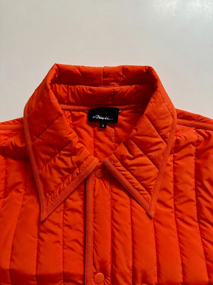 3.1 PHILLIP LIM 大号橙色绗缝衬里夹克状况良好 — 第 3/4 张图片