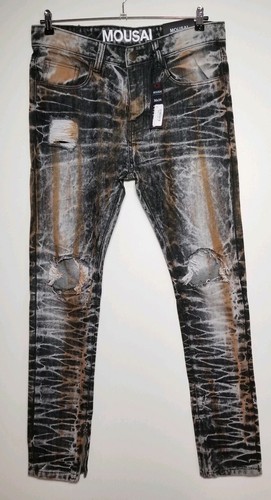 MOUSAI MEN'S URBAN WASHED DENIM JEANS 